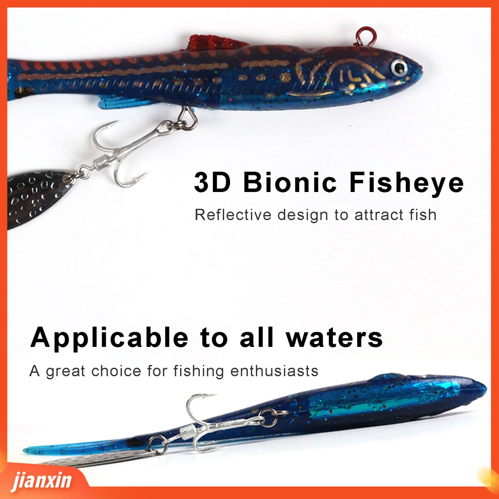 (In Stock) 28g 14cm Umpan Pancing Bercabang Ekor 3D Mata PVC Anti-Deformasi Umpan Palsu Untuk Memancing