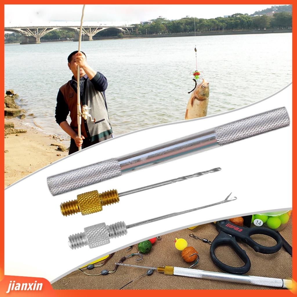 (In Stock) 3Pcs Paduan Aluminium Alat Pancing Simpul Umpan Lubang Jarum Mata Bor Tackle Set