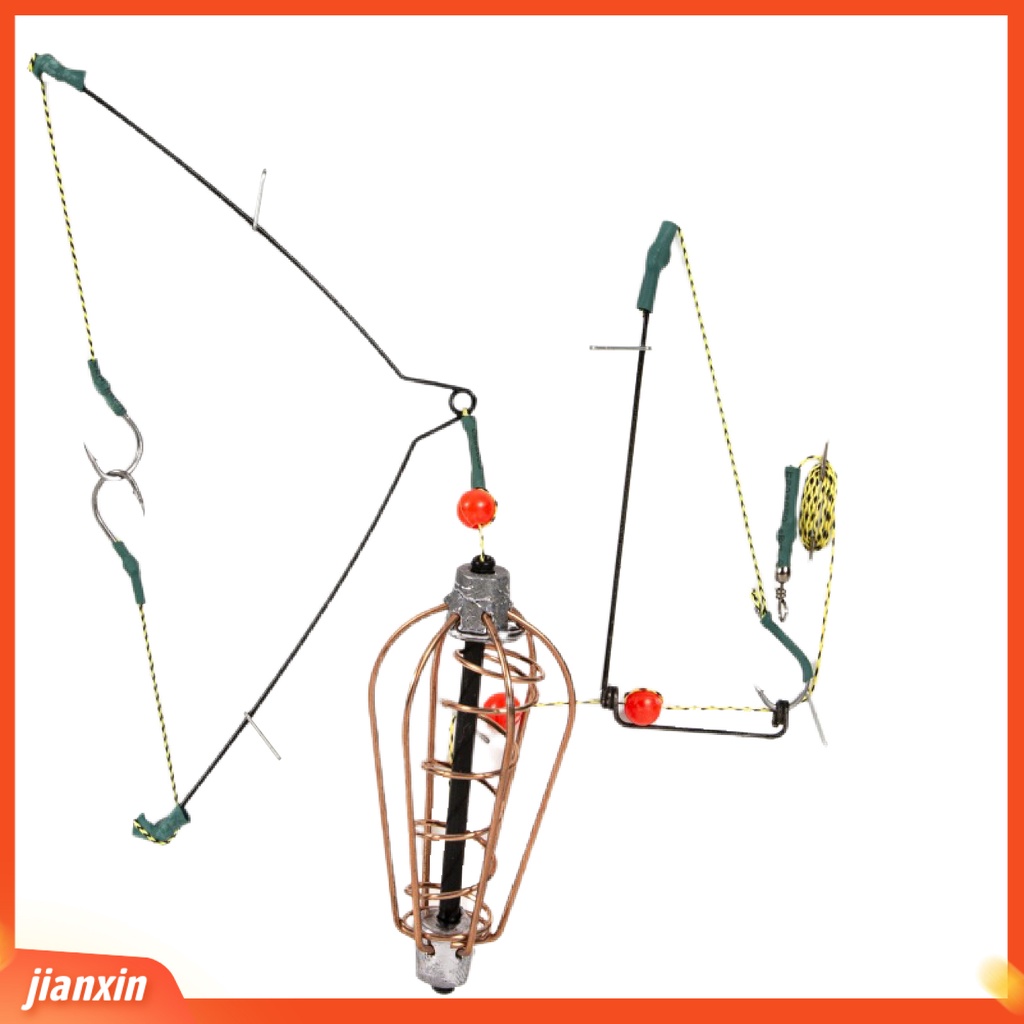 (In Stock) Fishing Lure Cage Keranjang Umpan Pancing Tembaga Anti Korosi Portabel Dengan Kait Garis Untuk Memancing