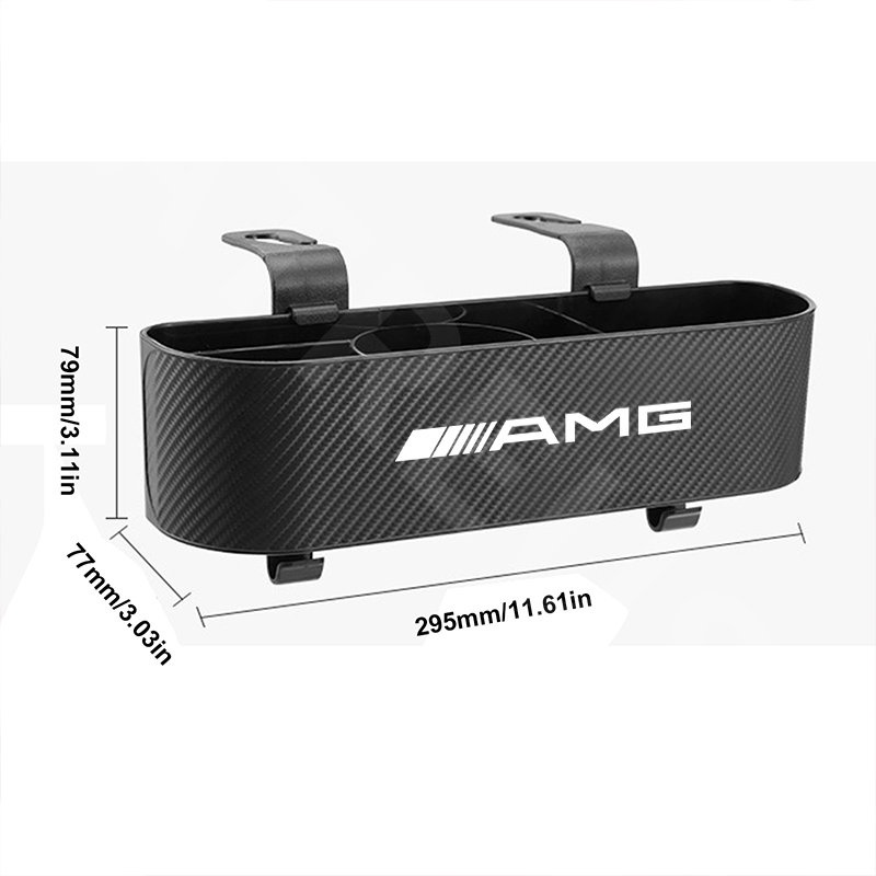 Mercedes AMG Car Back Seat Organizer Car Seat Back Hook Kotak Penyimpanan Cup Holder Tekstur Serat Karbon Untuk Mercedes Benz EQE EQC W207 W211 W205 W212 W204 W220 W206 W124 W213 W218 W222