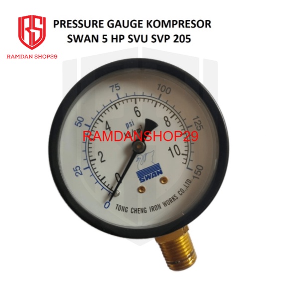 Manometer Pressure Gauge Kompresor Swan 5 HP SVU SVP 205