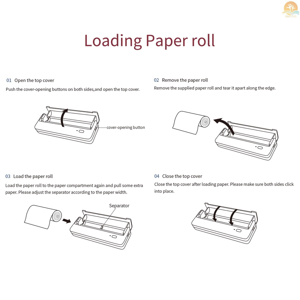 In Stock HPRT MT810 2PCS A4 Kertas Thermal Roll Untuk MT810 Thermal Printer BPA-free 10gambar Tahan Lama Cocok Untuk Foto Gambar Kwitansi Memo PDF File Halaman Web Printing Pho Instan