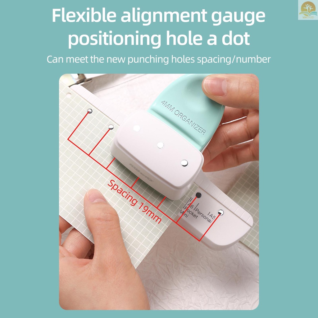 In Stock KW-trio 9027lubang Daun Longgar Punch Daily Planner Adjustable 3hole Paper Puncher Untuk A8 Mini/A7/A7 Pocket/A6/A6 Personal/Ukuran A5 Kapasitas 8lembar Notebook Memo