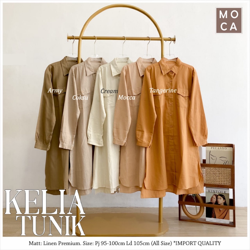 KELIA TUNIK ORI MOCA | Ld105 Linen Premium