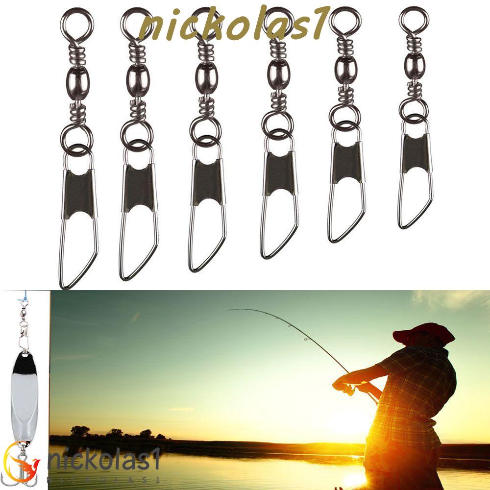 NICKOLAS1 Swivels Solid Rings Buckle Dengan Konektor Tali Pancing Alat Interlock