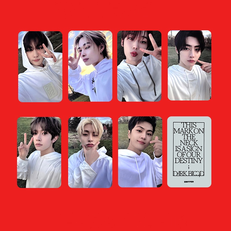 7pcs /set EN-HYPEN Mini 4th Album DARK BLOOD Photocards Kartu Lomo ENHYPEN Kpop Collection Series