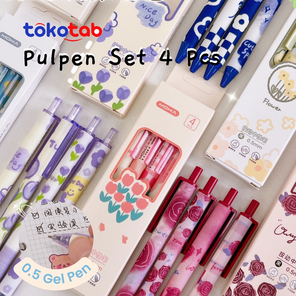 

Tokotab - Pulpen Pena Bolpoin Mekanik Flower Theme 0.5mm Pena Set 4 Pcs