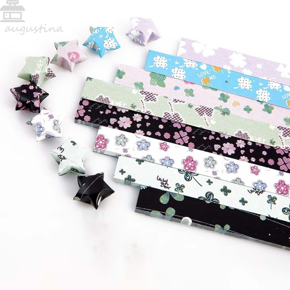 AUGUSTINA Origami Bintang Kertas Strip Lucky Star Art Kerajinan Seni Perlengkapan Crafting Dekorasi Pesta Seni Crafting Kado Strips Origami Star Lucky Star Origami