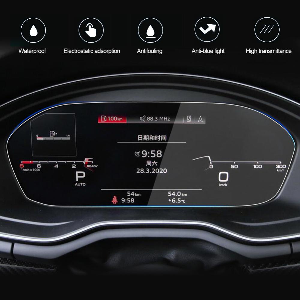 Openmall Mobil GPS Navigasi Tempered Screen Dashboard Display Penutup Pelindung Kaca Instrumen Interior Film Pelindung Untuk Audi A4 B8 A5 8T 2017-2022 I3Y3
