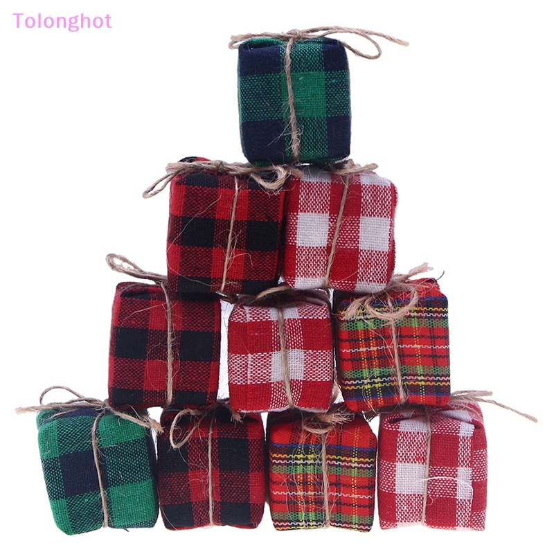 Tolonghot&gt; 5 Pcs Rumah Boneka Miniatur Natal Kotak Hadiah Skotlandia Liburan Pesta Dekorasi Liontin Anak Berpura-Pura Bermain Mainan Aksesoris Rumah Boneka well