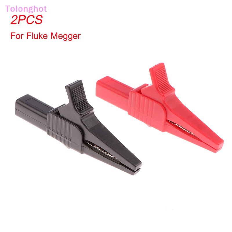 Tolonghot&gt; 1pasang Red+Black CATIII 1000V 32A Crocodile Clips Full Insulated Copper Alligator Clip Test Lead Untuk Sumur Megger Fluke