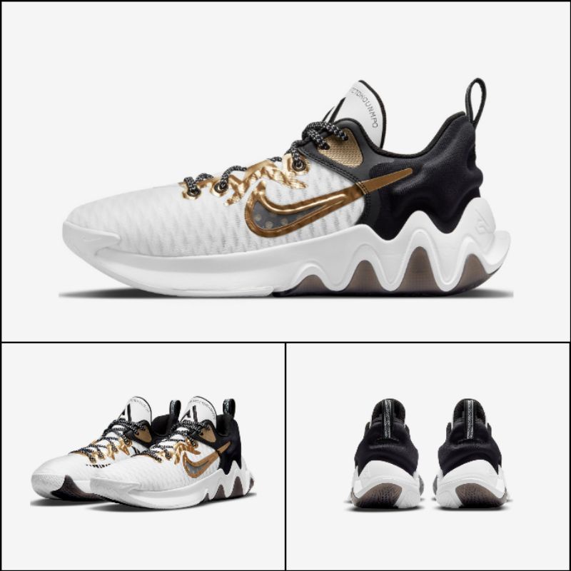 100% ORIGINAL PREMIUM QUALITY NIKE GIANNIS IMMORTALITY CHAMPIONSHIPS WHITE BLACK METALLIC GOLD