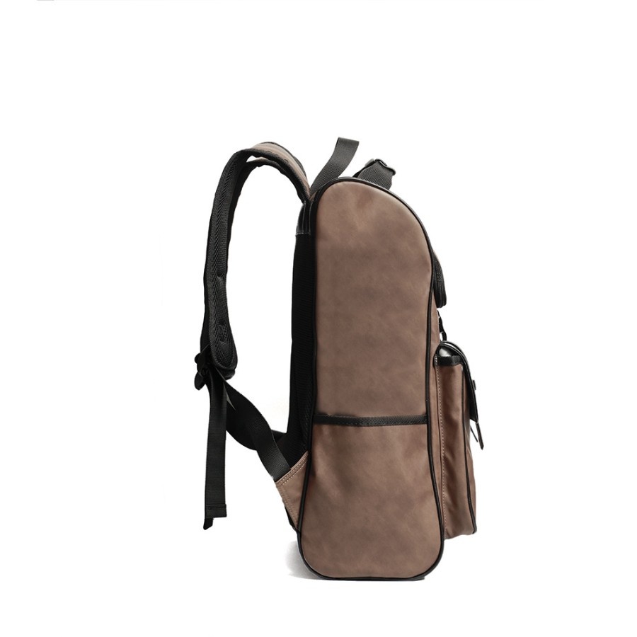 [TERLARIS] Tas Ransel Kulit Pria Backpack Kulit Tas Sekolah Kulit HOOK KHAKI LX_Store