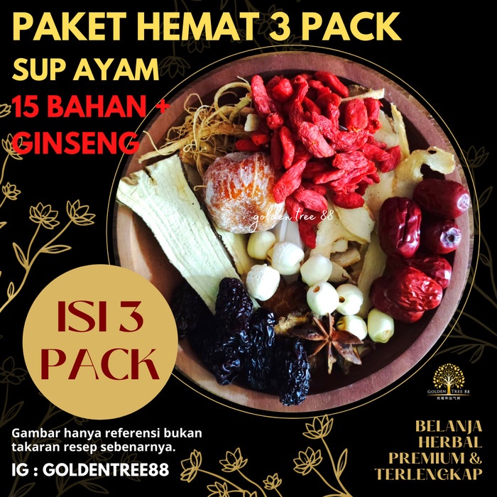

✨Ready Stok✨ - PAKET HEMAT 3PACK TIM AYAM OBAT HERBAL CINA 15 BAHAN TIM KUE CIAK PO- 1.2.23
