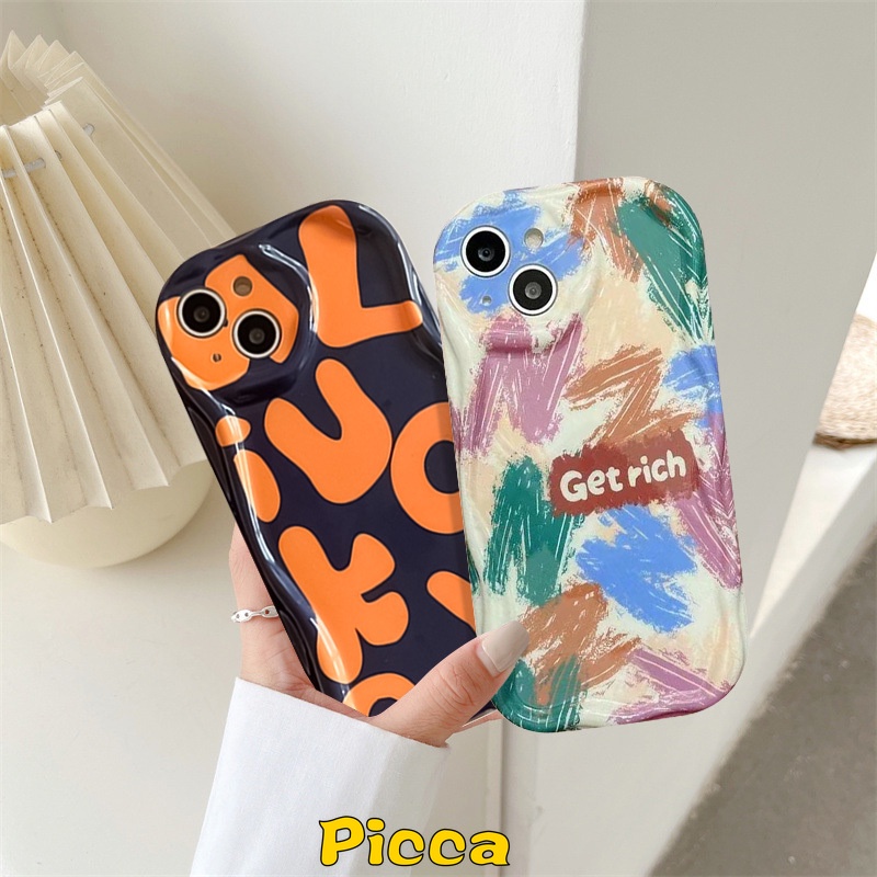 Graffiti Simple Huruf Inggris Case Untuk Infinix Hot20 30 9 10 11 12 Play Hot 30i 10Lite 8 9 Note 12 G96 12 4G Smart 6 7 56plus 3D Wavy Curved Edge Soft Couples Cover