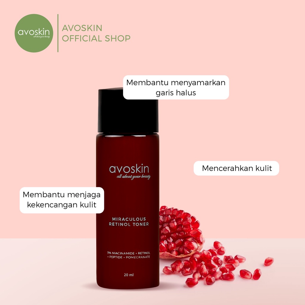 Travel Toner Avoskin Miraculous Retinol 20ml-Sahabat Anti Aging untuk Semua Jenis Kulit