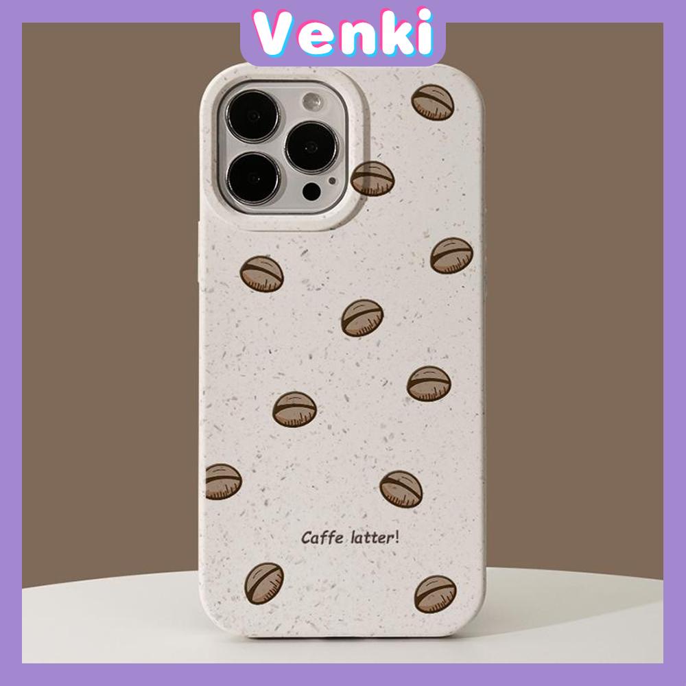 Venki - Untuk iPhone 11 Case Ramah Lingkungan Degradable Case Halus Pelindung Kulit Gandum Menyenangkan Biji Kopi Kompatibel dengan iPhone 14 Pro max 13 Pro max 12 Pro Max 11 xr xs max 7 8 Plus