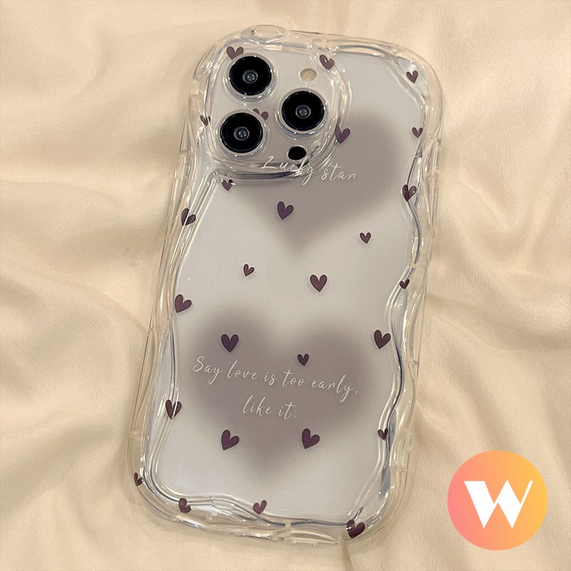 Casing 3D Wavy Curved Edge Case Untuk Infinix Hot9 8 12 30 11 10 20 Play Smart5 6 7 6 Plus Hot 10Lite 8 30i 9catatan12 G96 Gradual Rainbow Love Heart Merah Little Love Heart Lembut Airbag Sarung