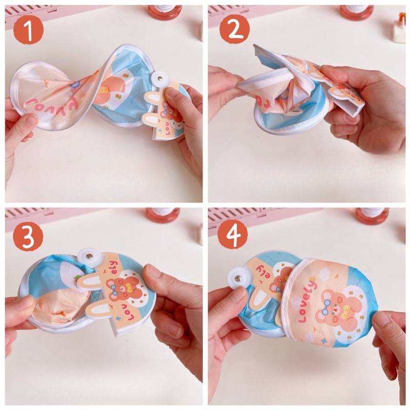 Berkattoserba Kipas Kain Lipat Lucu Cute Portable Folding Fan RT121