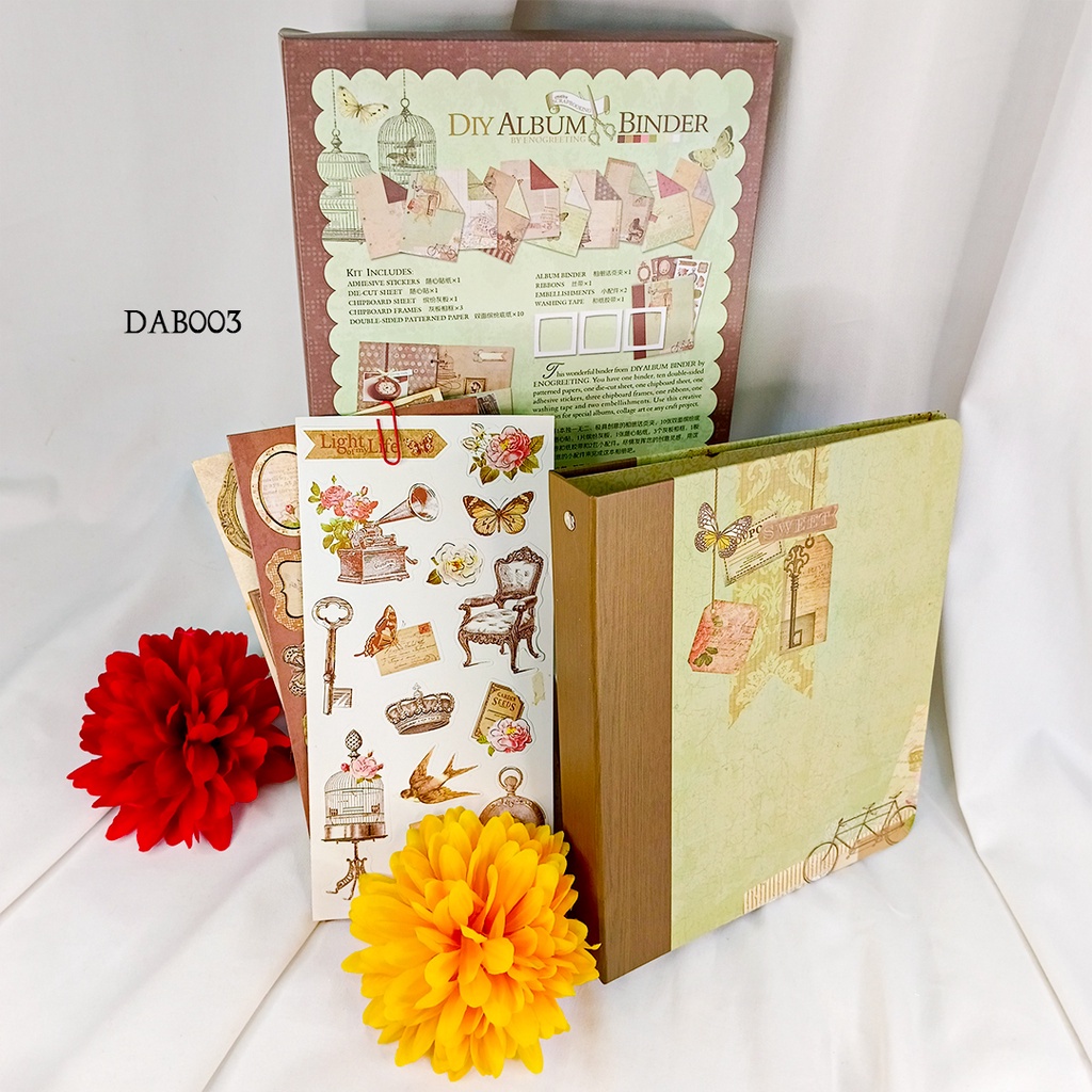 

Binder A5 Gaya Retro Vintage Paper Kit Jouraling DAB003