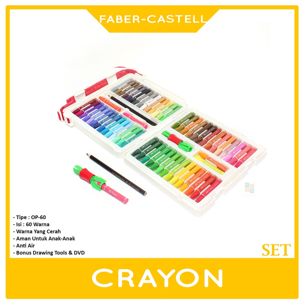 

Faber Castell - Crayon Hexagonal 60 Warna - Oil Pastel