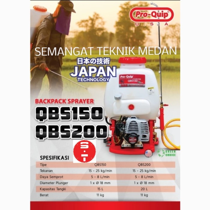 Berkualitas QBS150 MESIN SEMPROTAN SEMPROT HAMA KNAPSACK SPRAYER PROQUIP QBS 150 WSD547