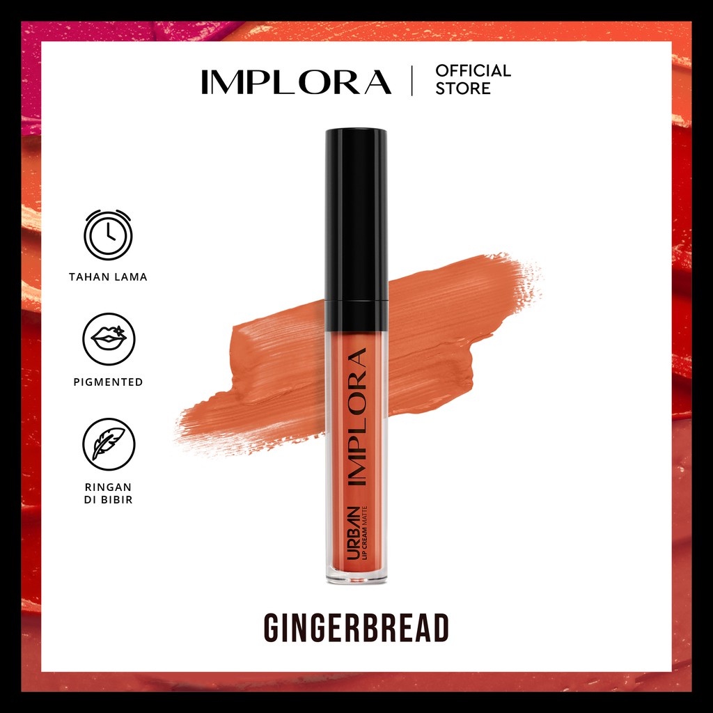 NAJMIA -NUZ Implora Urban Lip Cream/Implora Lip Cream/Implora Murah 20 new shade-10 Gingerbread