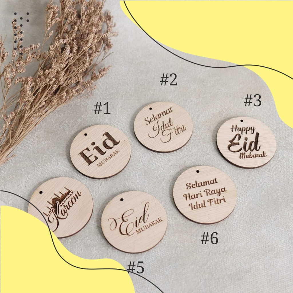 

Hampers Hang Tag Kayu Idul Fitri/ Tag Parcel Lebaran