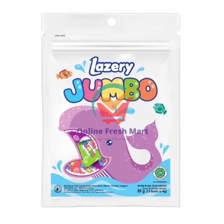 

Lazery Jumbo Permen Aneka Rasa 60 g - Online Fresh Mart Denpasar