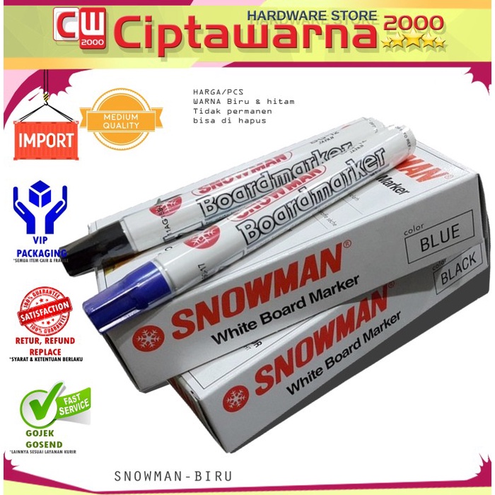 

Spidol Papan Tulis White Board WhiteBoard SNOWMAN BG 12 Biru-hitam-merah (bisa dihapus)
