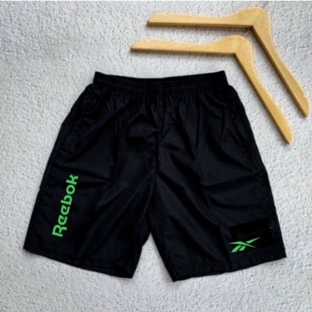 celana pendek pria wanita sport terbaru-REEBOK LOGO HIJAU
