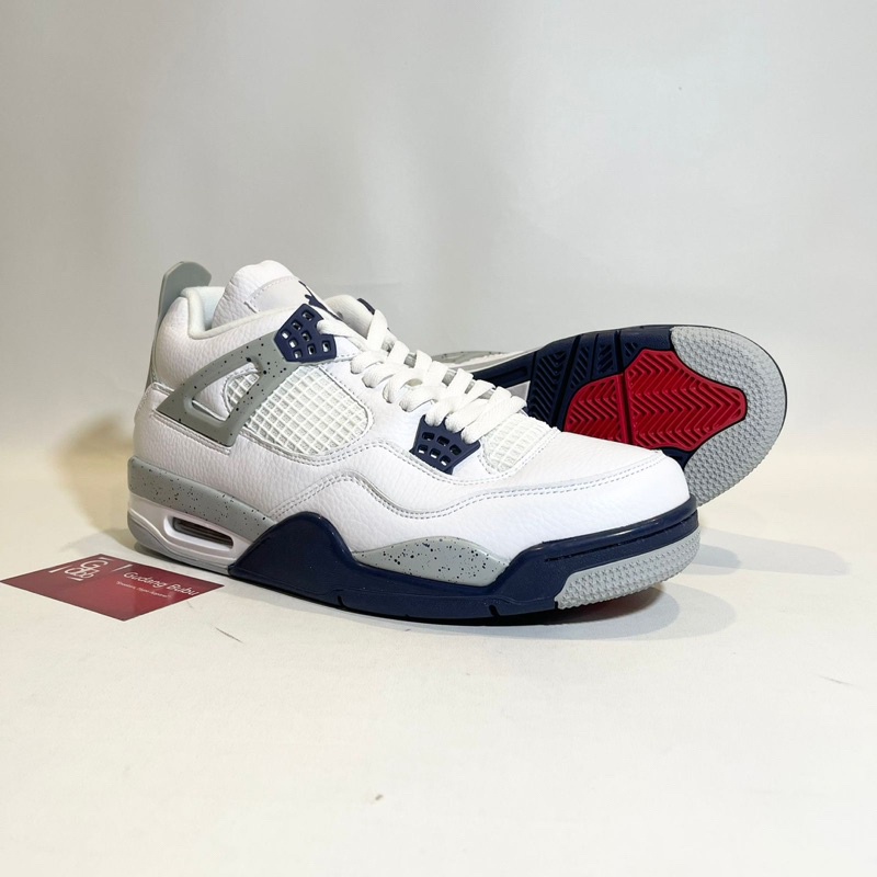 Sneakers Air Jordan 4 Retro Midnight Navy White Blue Sepatu SK9