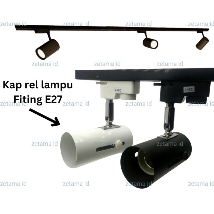 Kap Lampu Rel Sorot E27 (Ulir) / Track Light Rail E27