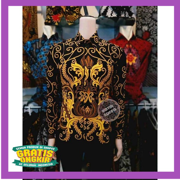 OUTFIT TRENDY KEREN MURAH TERLARIS /BAJU KEMEJA BATIK PRIA LENGAN PANJANG MODERN KUALITAS MEWAH ORIG