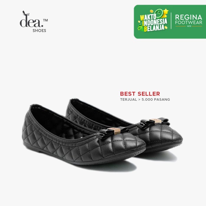 Regina Footwear DEA Flat Shoes 1702-10 Black - Hitam, 37