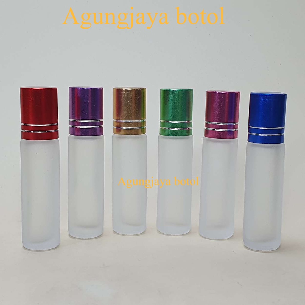 Roll On 8 ml Clear Frossted Tutup Bola Roll On Pp Putih  / Botol Kaca / Botol Parfum / Botol Minyak 