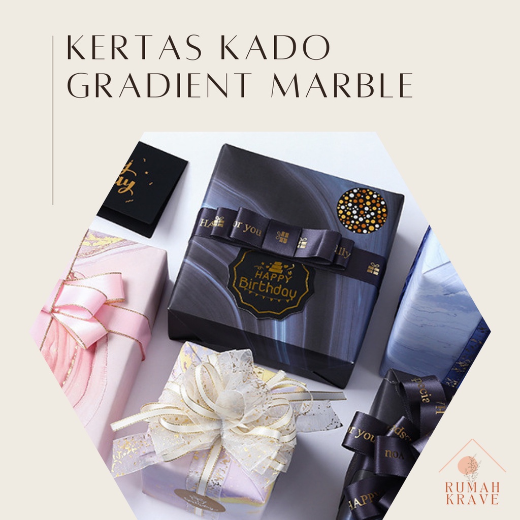 

RUMAH KRAVE - Kertas Kado Gradient Marble Marmer Glossy