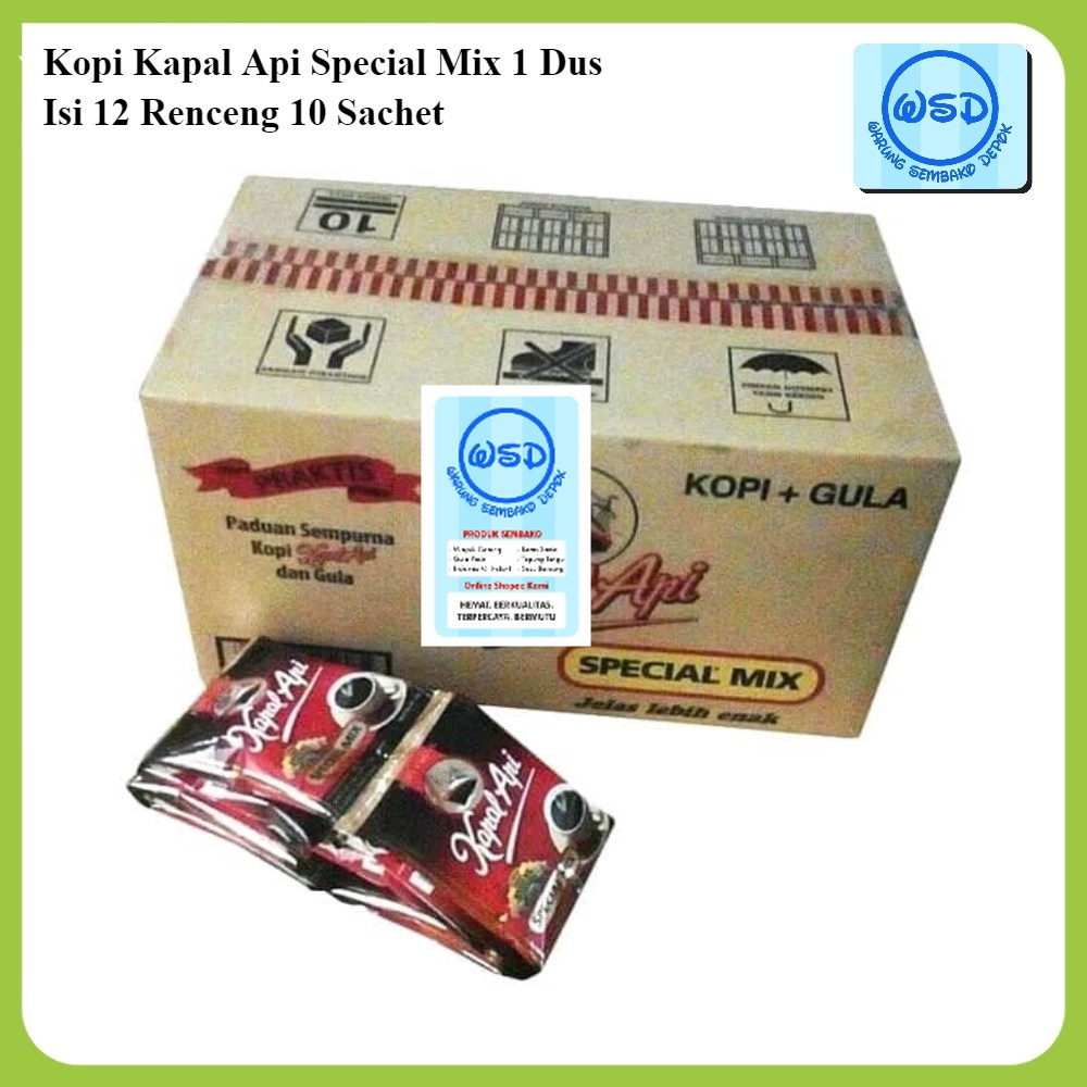 

Kopi Kapal Api Special Mix Dus Isi 12 Renceng 10 Sachet