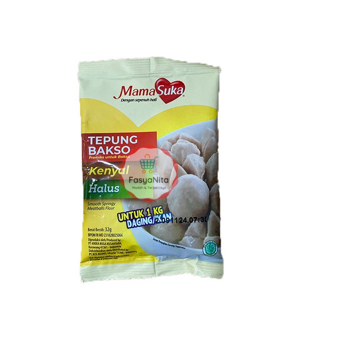 

Mamasuka Tepung Bakso 32gr Premiks Bakso Kenyal Halus