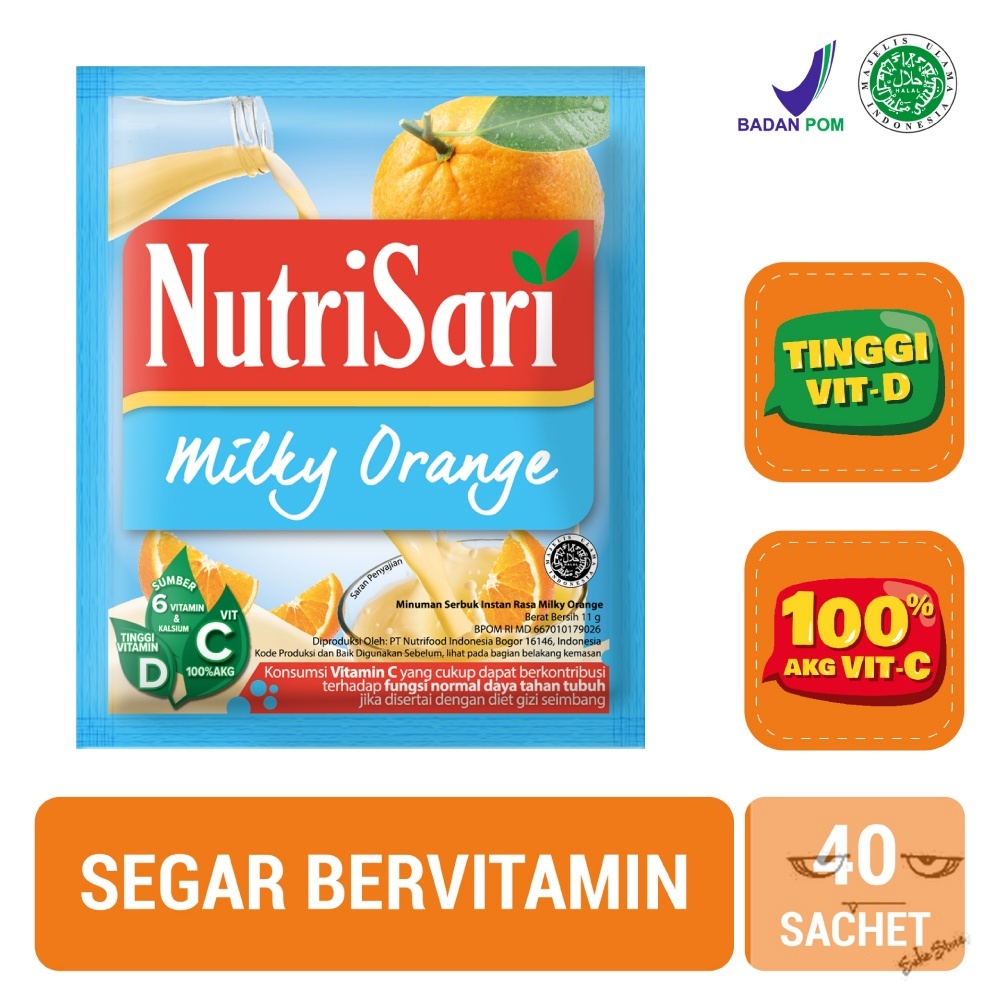 

NutriSari Milky Orange 40 sachet - Minuman Buah Vitamin C & Vitamin D