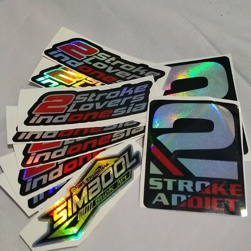 

stiker TWOSTROKE ADDICT TWOSTROKE INDONESIA cutting Hologram