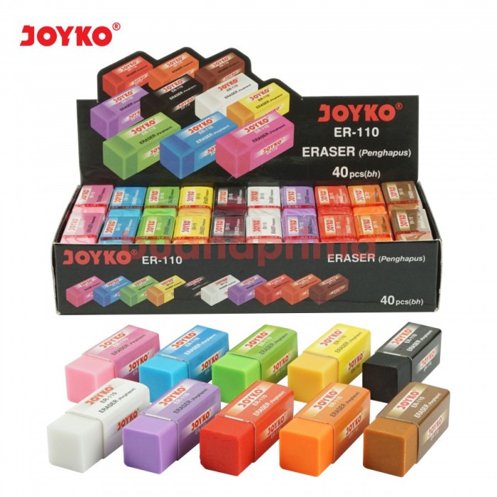 

Penghapus Joyko ER 110 Warna Warni isi 40 pcs Color Stip Eraser Kecil