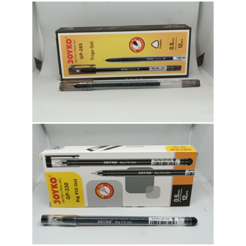 

Pulpen Gel Hitam Tajam Joyko GP 285 GP 330 1 pak isi 12 pulpen