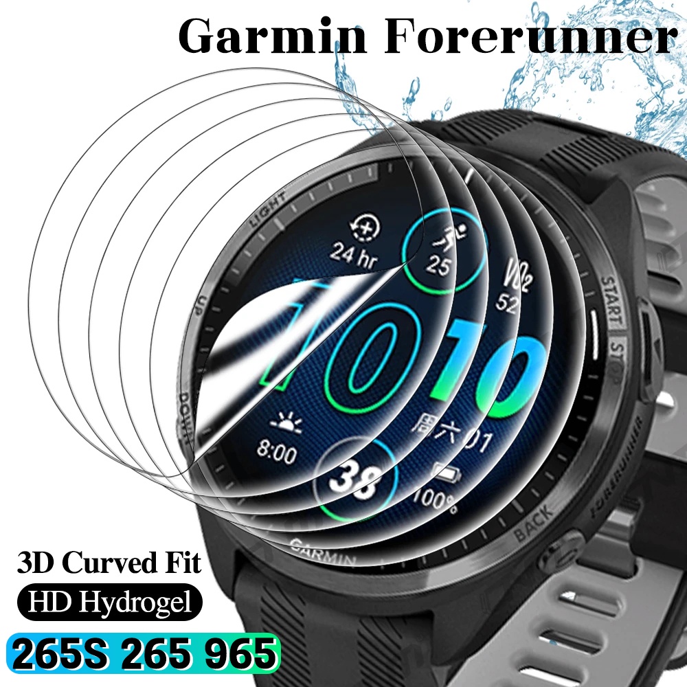 1pc Hydrogel Film Untuk Garmin Forerunner965 265 265s 12D Soft TPU Gel Watch Film Full Coverage Pelindung Layar Anti Gores Anti-Fingerprint Film