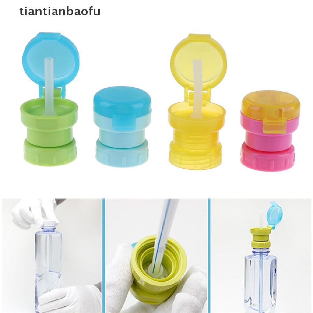 [tiantianbaofu] No Spill Choke Cute Tutup Adaptor Botol Air Dengan Sedotan Minum Tabung Untuk Butik Bayi