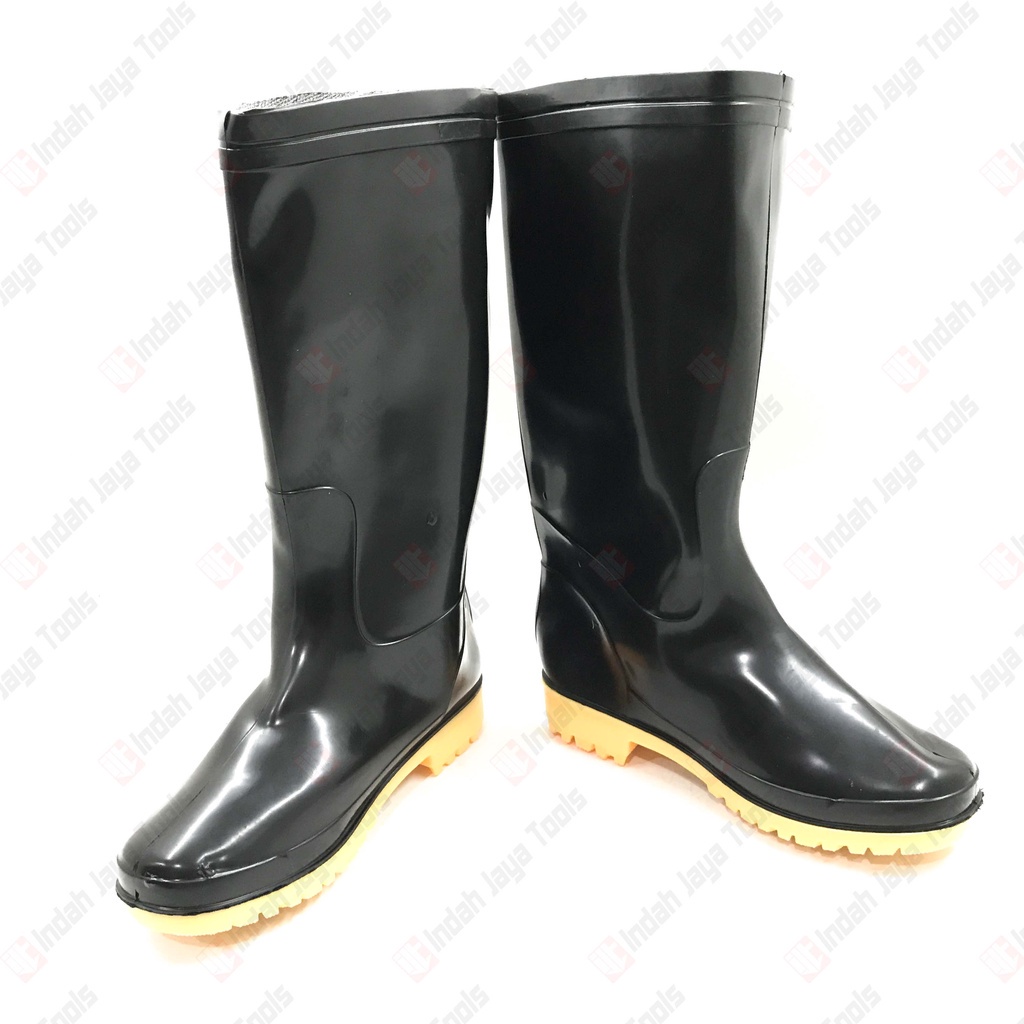 WILMER Sepatu Boot Hitam Karet Tinggi Proyek Safety Boots AP MODEL