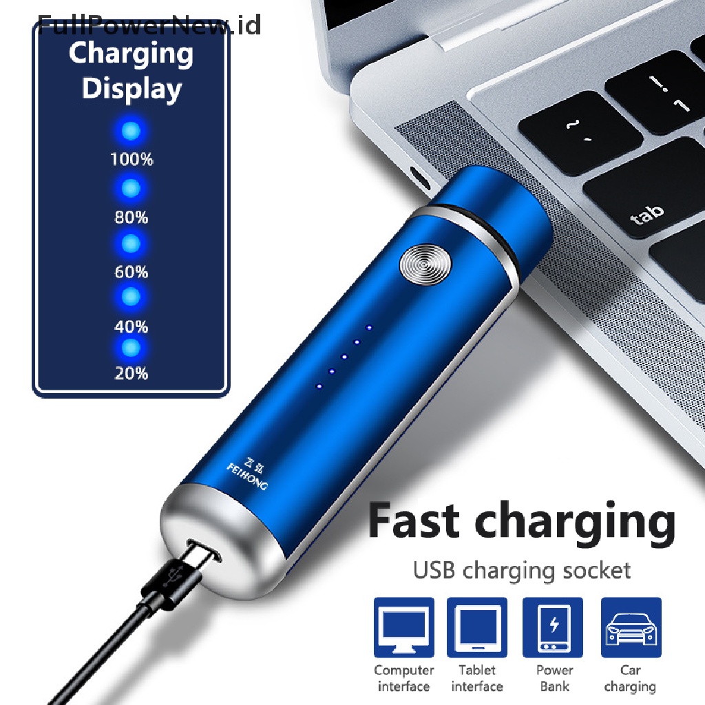 Power Alat Cukur Mini Elektrik Pria Portable Shaver USB Charging Muka Alat Cukur Full Body ID