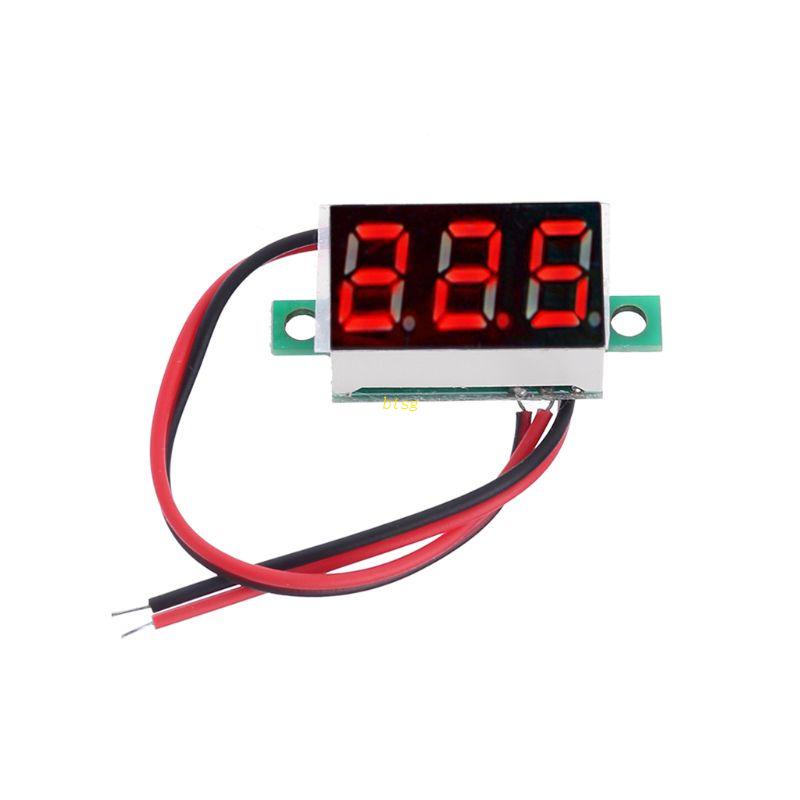 Btsg 4.5-30V Dua Kabel Untuk Pengukur Tegangan DC Dengan Voltmeter Digital Display LED Merah