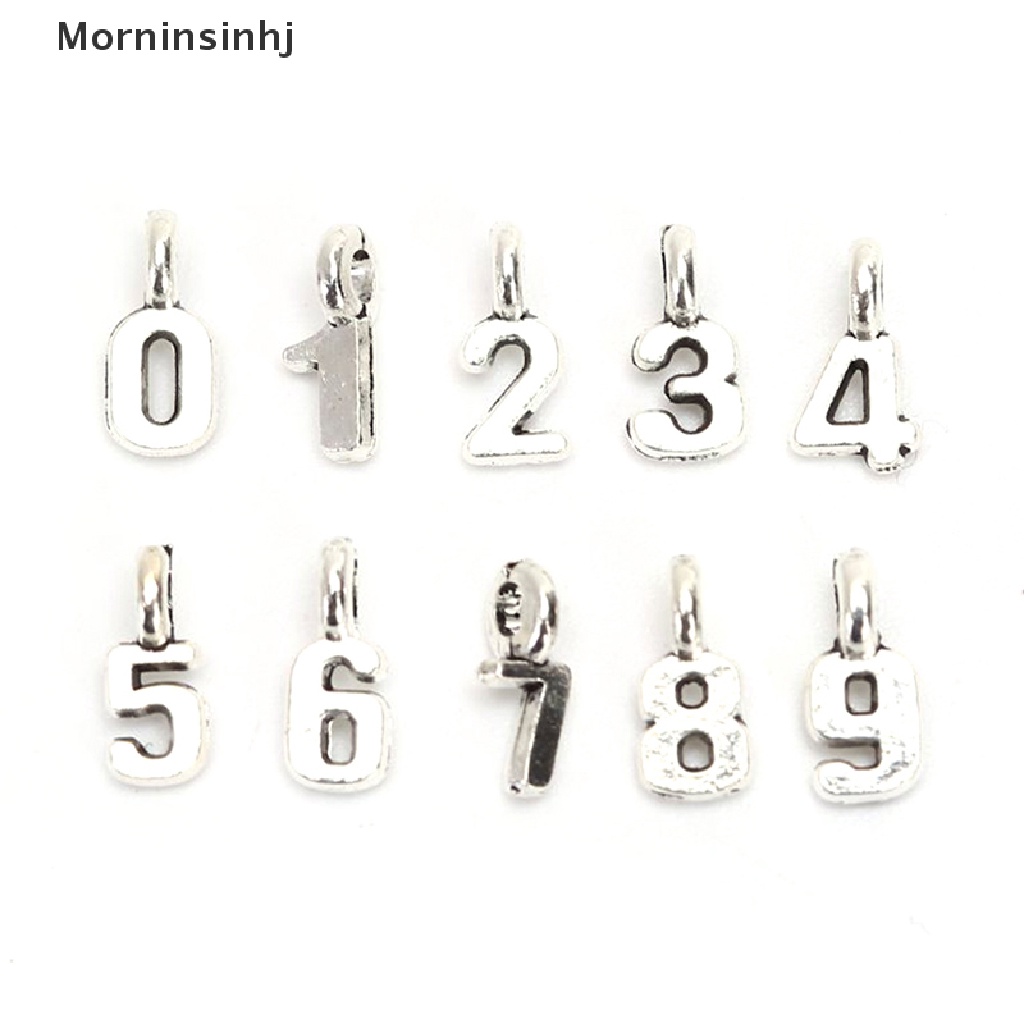 Mornin 10Pcs/Set Alloy Mix Angka Arab Ch Liontin Perhiasan DIY Membuat Kerajinan id