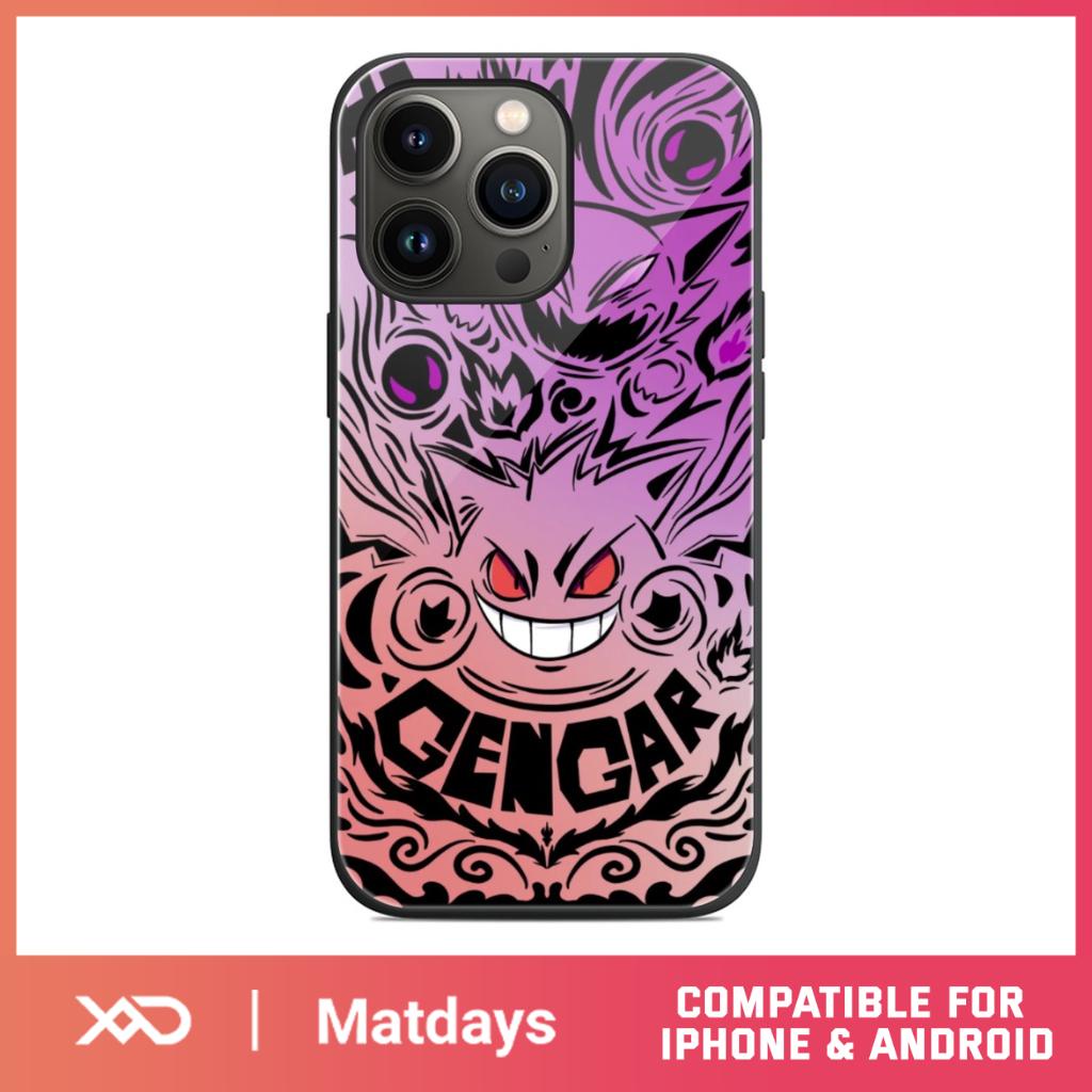 Elite Premium Matdays Glossy Case Pokemon Gengar Untuk iPhone/Oppo/Samsung/Vivo/Realme/Xiaomi/Ip 11 